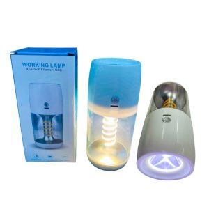 Linterna + farol triple funcion c/gancho usb