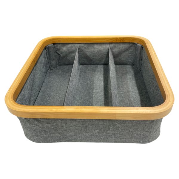 Caja organizadora tela y bamboo 3 div