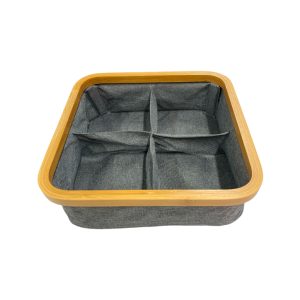 Caja organizadora tela y bamboo 4div