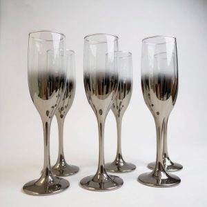 Copas de champagne x6 190ml esfume plata