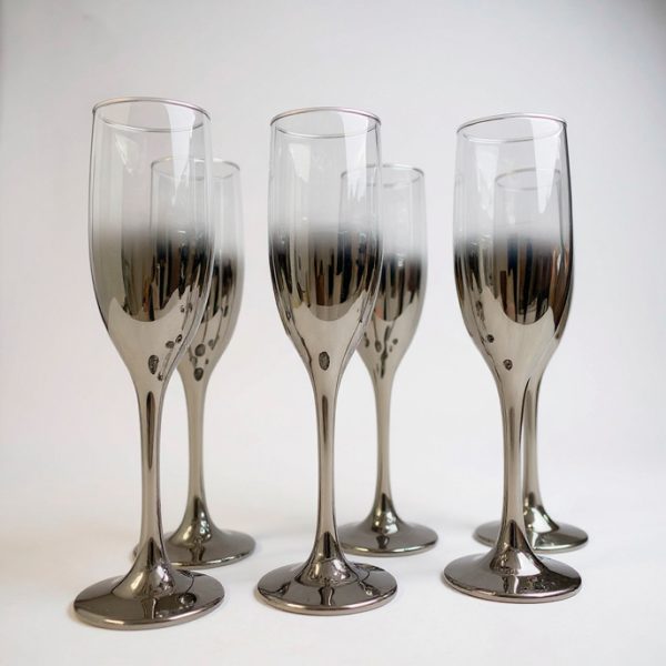 Copas de champagne x6 190ml esfume plata