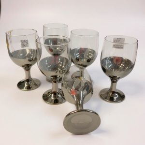 Copas de vino x6 400ml esfume negra