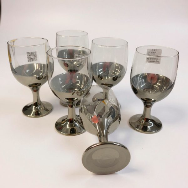 Copas de vino x6 400ml esfume negra