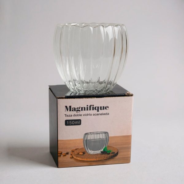 Taza doble capa de vidrio 150ml