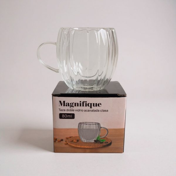 Taza doble capa de vidrio 80ml