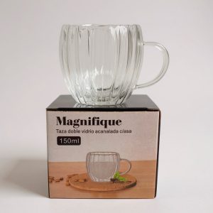 Taza doble capa de vidrio 150ml