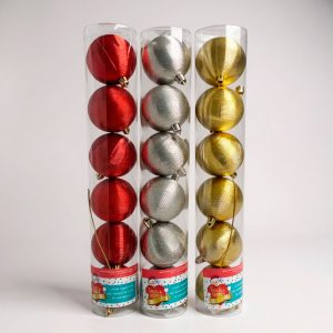 Bolas navideñas x6 rayadas n?6