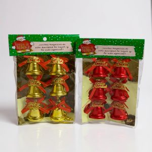Campanas navideñas x6 con moños