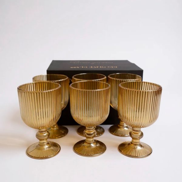 Copas de vino ambar x6 280ml