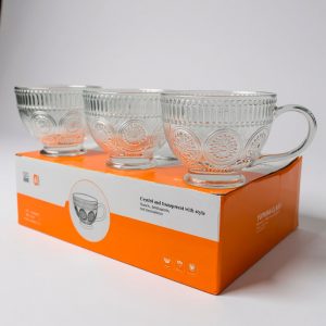 Tazon de vidrio labrado x6 400ml