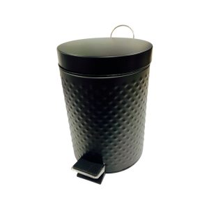 Cesto de basura acero negro con pedal 8L