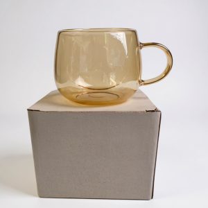 Taza doble Paed de vidrio color 200ml