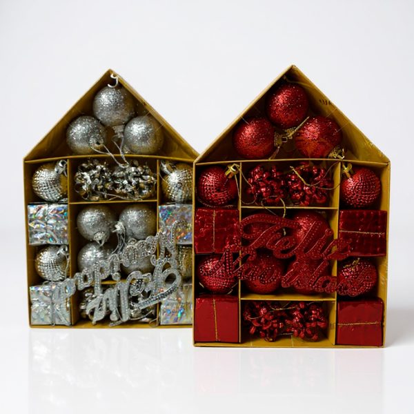 Caja de regalo con adornos  navideños