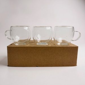 Tazas de vidrio doble pared x6 80ml