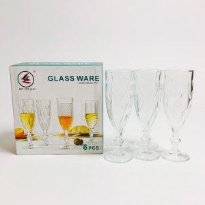 Copa champagne vidrio labrado x6