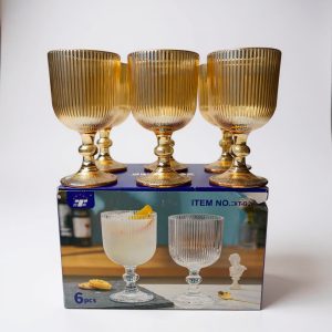 Copas vidrio ambar x6