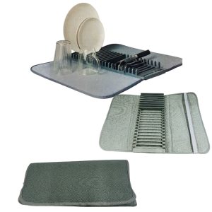 Paño escurridor con soporte para platos