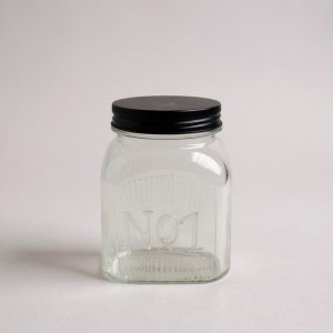 Frasco vidrio rayas tapa negra 900ml