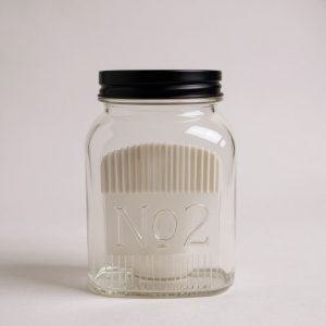 Frasco vidrio rayas tapa negra 1100ml