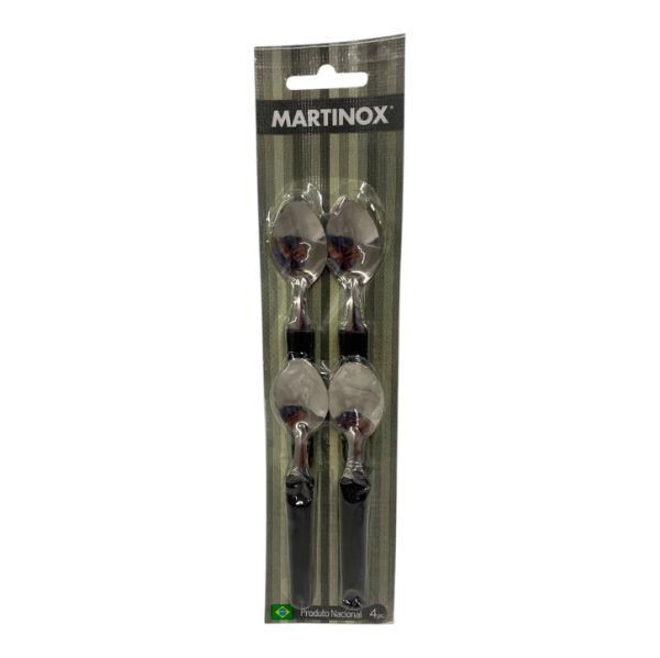 Cucharitas x4 mango negro plastico Martinox