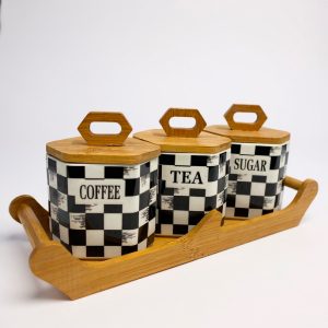 Set de frascos x3 + base de bamboo