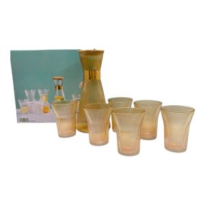 Jarra de vidrio 950ml + 6 vasos 200ml