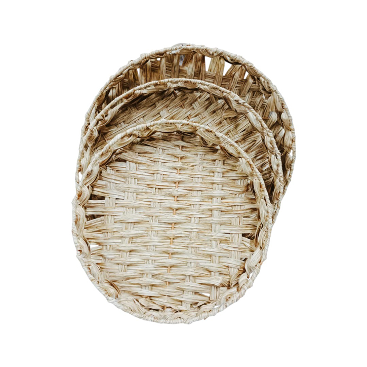 Bandejas rusticas redondas x3