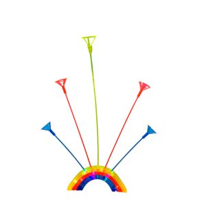 Soporte de globos para 5 con luz arco iris
