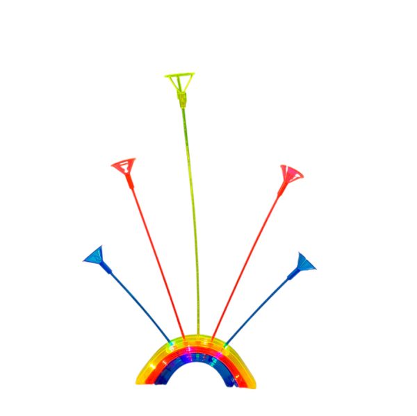 Soporte de globos para 5 con luz arco iris