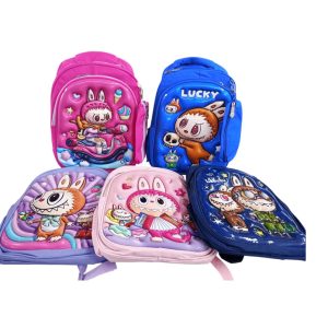 Mochila de espalda Labubu con relieve