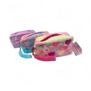 Necesser de peluche corazones