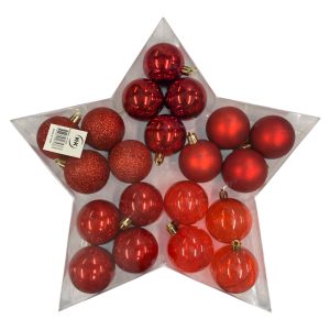 Bolas navideñas x20 estuche estrella