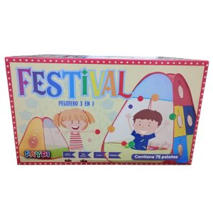 Pelotero 3 en 1 festival x75 pelotas
