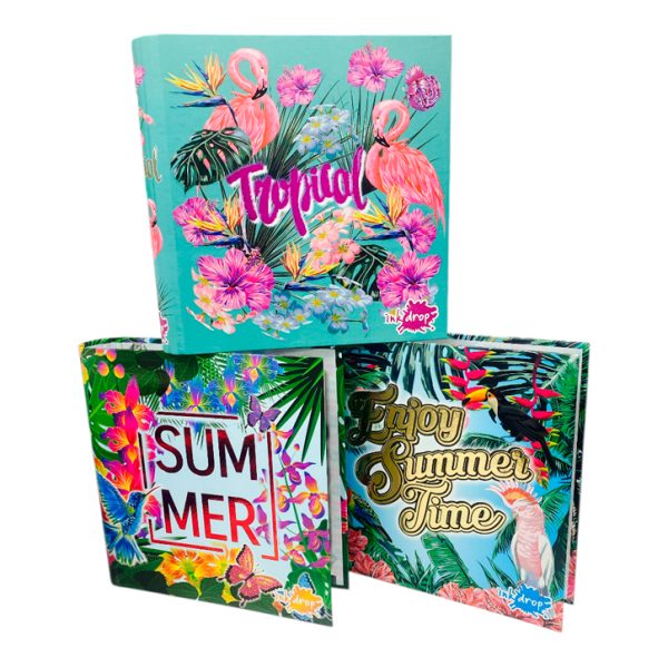 Carpeta 3 anillos cartonee inkdrop tropical