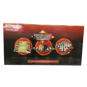 Ajedrez damas y bachgamon de madera hico