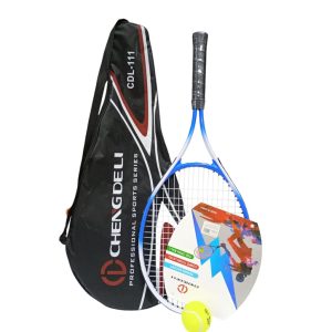 Raqueta de tenis con funda y pelotita