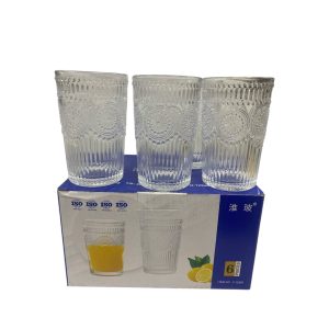 Vasos de vidrio labradosx6 350ml