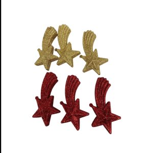 Estrella fugaz x3 con brillo para colgar art.56932