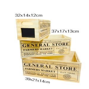 Set x 3 cajones de madera  con pizarra