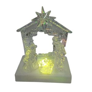 Pesebre acrilico con luz