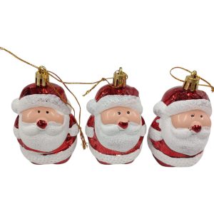 Papa noel para colgar con brillo x3 art.303597