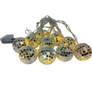 Guirnalda de bolas espejadas con luz