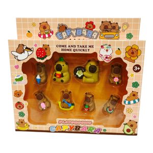 Muñequitos capibara de goma x8