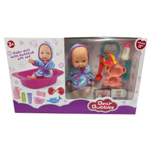 Bebe con bañera y accesorrios