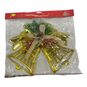 Campana con moño navideña para puerta