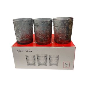 Vasos de vidrio x6 negros 325 ml