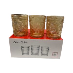 Vasos de vidrio x6 ambar 325 ml art.yw5400