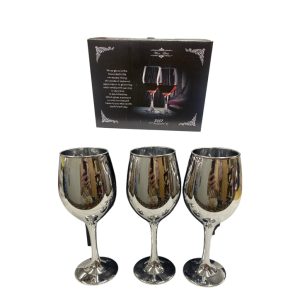 Copas de vino x6 plateadas 320ml