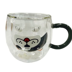 Taza doble vidrio 280ml perro