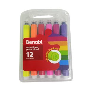 Marcadores x12 punta pincel